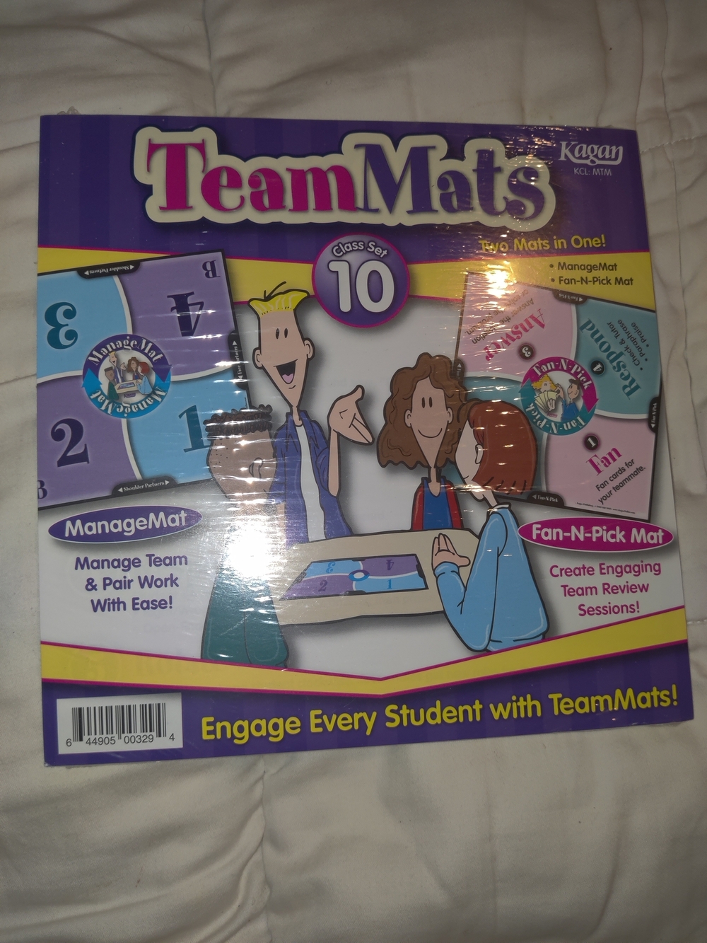 Kagan TeamMats Purple Blue Yellow Classroom Activity Set